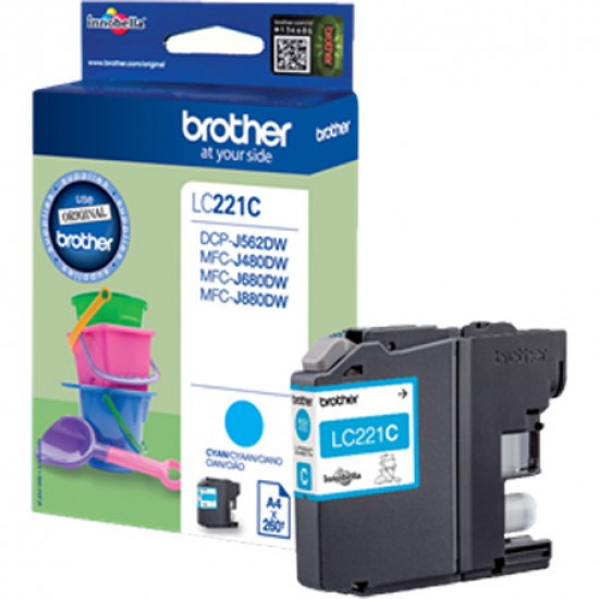 Brother Inkt - LC-221C inkt Cyaan
