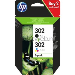 HP 302 Multipack zwart en kleur cartridge