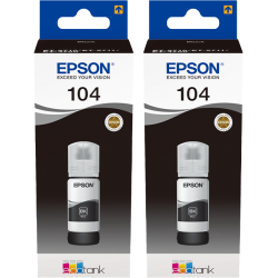 Epson 104 Inktflesjes Zwart Duo Pack